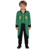 Kids Vintage Medieval Steampunk Tailcoat Long Sleeve Fake Two Piece Tuxedo Victorian Jacket for Dress Up Party Costume