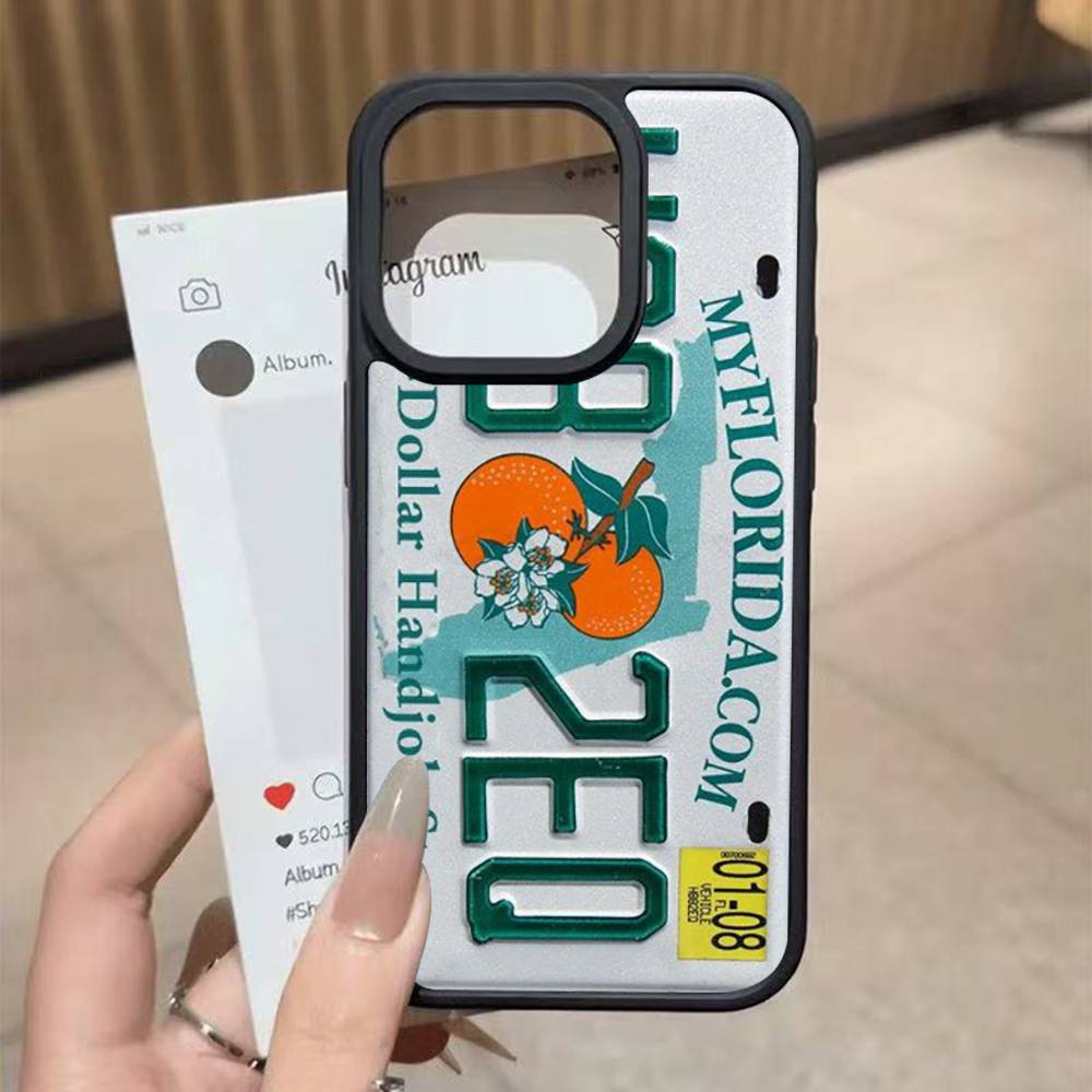 Ретро Винтажная Номерная Табличка Для iphone 11 12 13 14 15 Pro Max 17 16 Plus Жесткая Задняя Крышка из PC+TPU