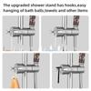 With hooks Shower Head Holder Round Pipe Riser Rail Bracket  Hardware Bath Accessories