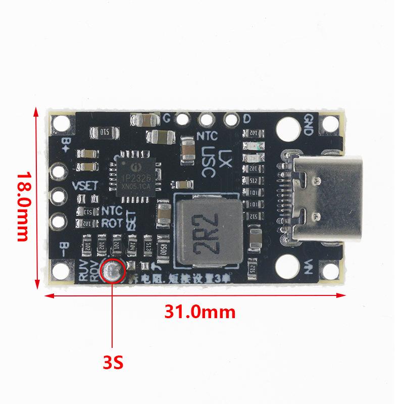 USB 2S 3S BMS 15 Вт 8,4 В 12,6 В 1,5 А Модуль повышения заряда литиевых батарей С балансировкой Поддержка быстрой зарядки С индикатором Type-C