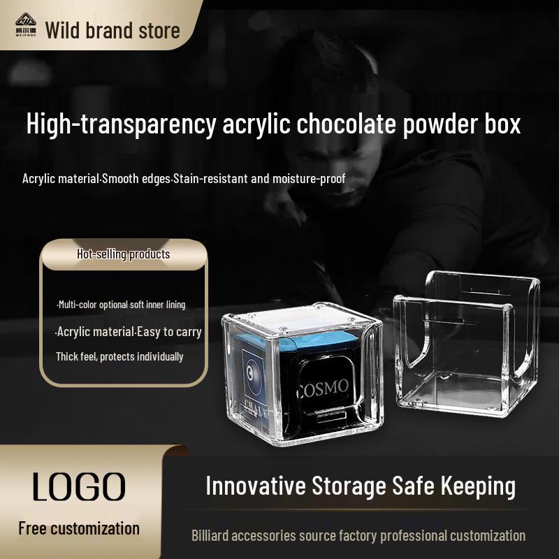 Прозрачный акриловый набор мела для бильярдного кия для девяти шаров и китайского восьми шаров снукера