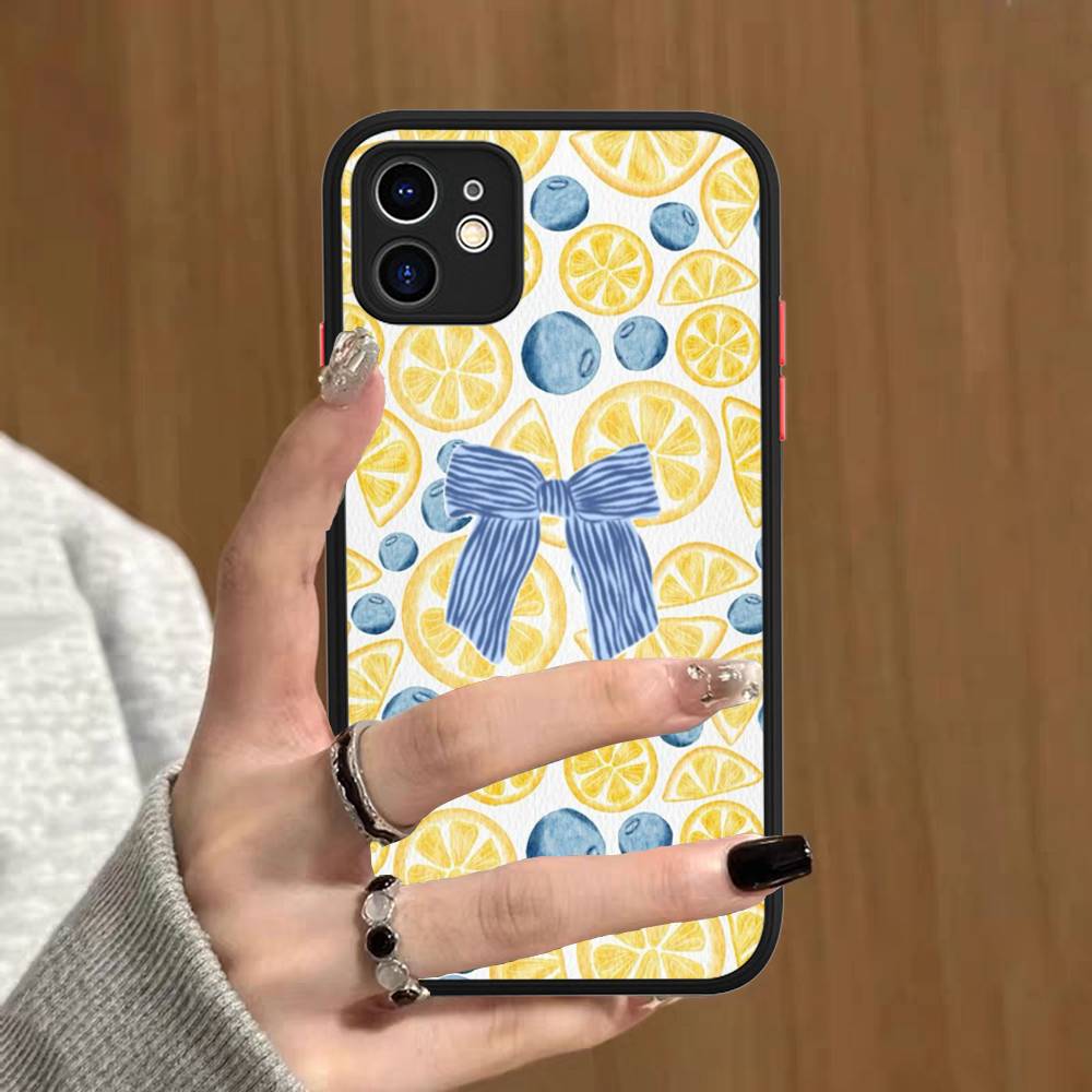 Simple Fresh Lemon Style Phone Case For IPhone 16e 16 15 14 13 12 11 Pro Max X XS MAX Plus Spuerstar Matte Cover