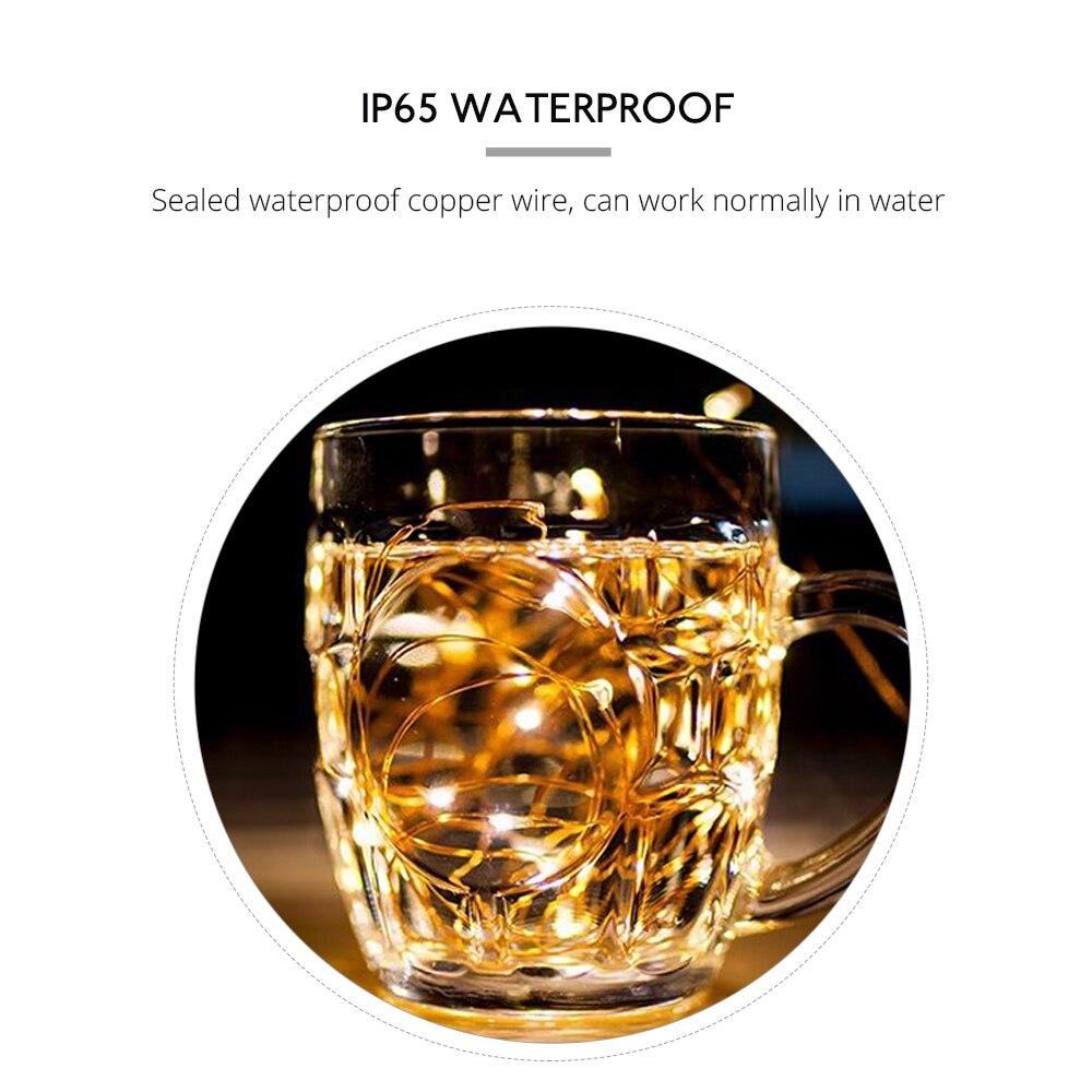 5M Copper Wire LED Tinsel Garland Battery Powered Fairy LED String Lights for Holiday Christmas Wedding Party Decor