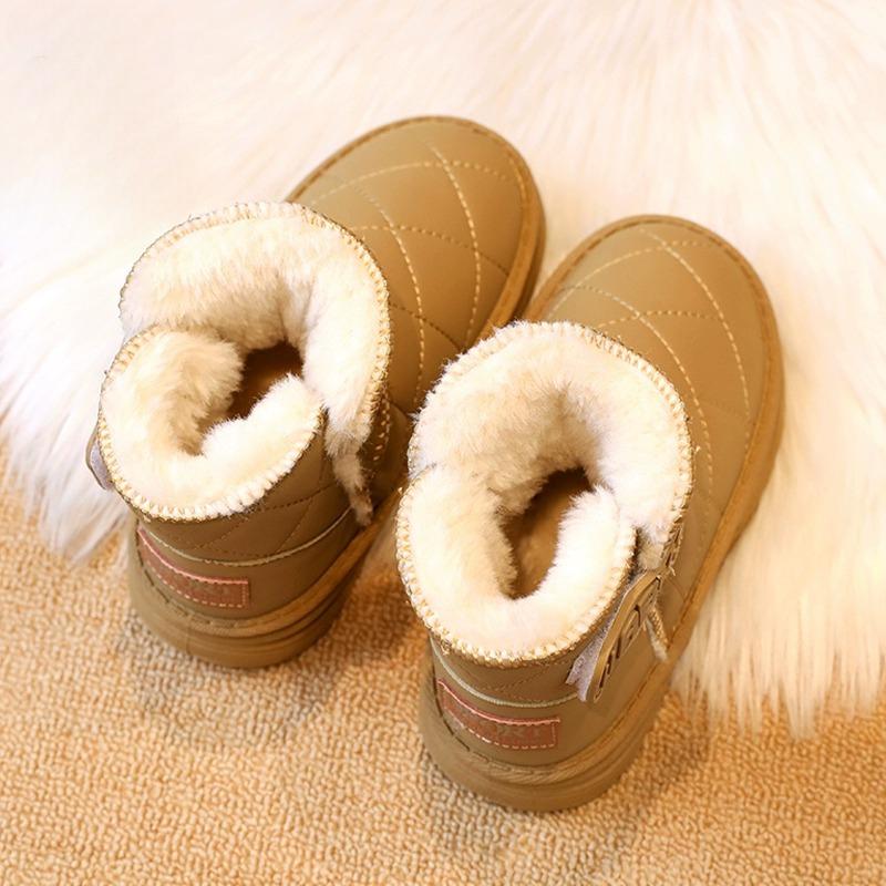 Детские зимние ботинки для девочек и мальчиков, детская зимняя обувь, детские уличные теплые плюшевые ботинки, ветрозащитные водонепроницаемые детские ботинки с хлопковой подкладкой