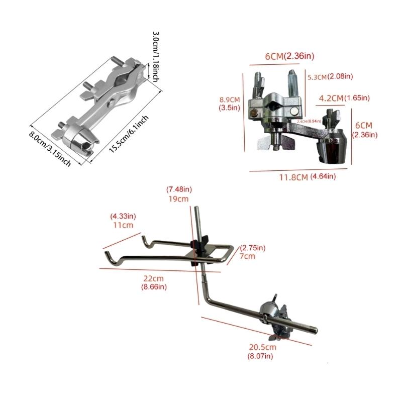 Drum Support Extension Clamp Drum Stand Drum Hardware Drum Mounts and Assembly Hardware Instrument Part Double Design