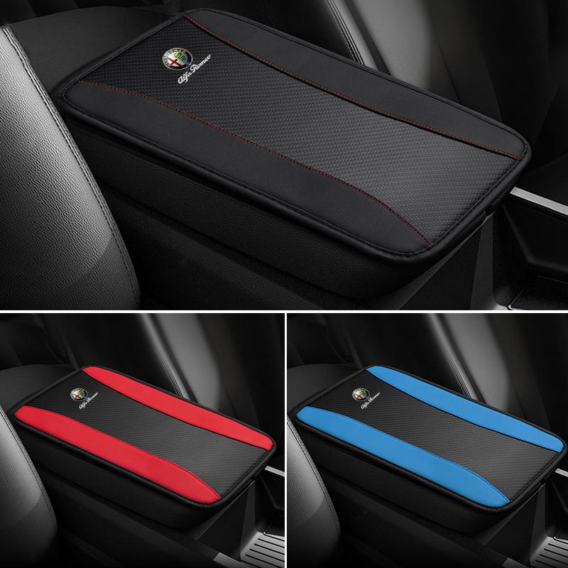 RXDMV1 Car Armrest Mat Fashion Arm Rest Cushion For Alfa Romeo Giulia Stelvio Giulietta 156 159 147 Mito Tonale Brera D Accessories