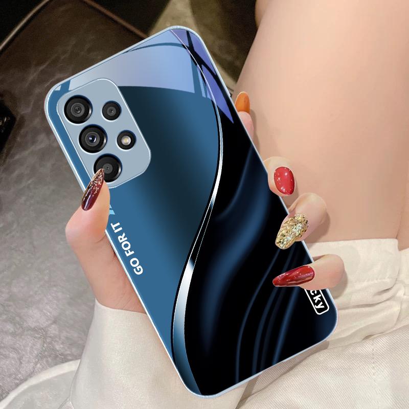 Кофейно-коричневый Счастливый Для Samsung Galaxy Note 8 9 S10 Plus S20 S21 FE S23 Ultra A70 72 73 50 51 52 53 Закаленное Стекло Чехол для Телефона