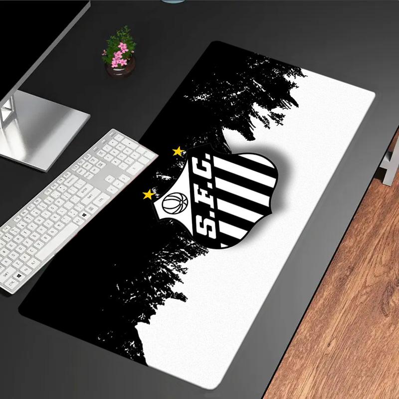 Коврик для мыши с эмблемой Santos Futebol, резиновая основа, коврик для игрового стола, коврик для мыши для геймеров и офисного использования, игровой стол, легко моющийся коврик