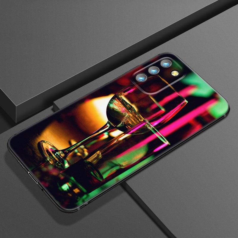 Чехол для телефона Coffee Wine Cup для Samsung Galaxy S20 S21 FE S22 Ultra S10 Lite S10E S9 S8 Plus S7 Edge из мягкого ТПУ черного цвета
