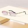 Cross-border New Retro Metal Rimless Rectangular Anti-blue Light Glasses for Men and Women Business Myopia Frame Glasses