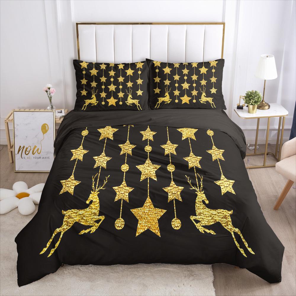 Quality Western 100% Polyester Bedding Set Christmas Winter Duvet Cover Sets Reactive Printing Kids Adult Bedding Sets Dropship