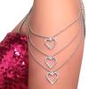 Stonefans 1PCS Heart Multilayer Shoulder Strap Luxury Women Jewelry Rhinestone Rave Festival Diy Accessories Charms Clothes Gift