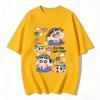 Crayon Shinchan Cute Cartoon T Shirt Unisex Women Kids Family Matching Tee Summer Casual Short Sleeve Cotton Top Fashion Streetwear