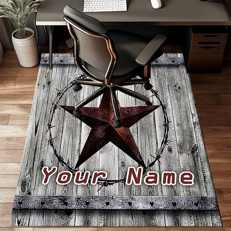 1PC Custom Name Rustic Star Gate Theme Floor Mat Ideal for Living Room, Game Rooms, Office, Bedroom,Floor Mat Playful Design