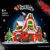 Набор строительных блоков «Рождественский карнавал X Арт-хаус» из 1301 детали, праздничный красный/белый, игрушка для самостоятельной сборки, совместим с основными брендами, миниатюрные рождественские предметы