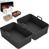 Rectangle Air Fryer Liners Reusable Silicone Baking Tray Airfryer Liners For Oven Dual Basket Air Fryers Kitchen Accessories