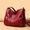 Текстурная женская сумка из мягкой кожи, многослойная сумка через плечо на одно плечо, большая вместимость, сумка для мам среднего и пожилого возраста