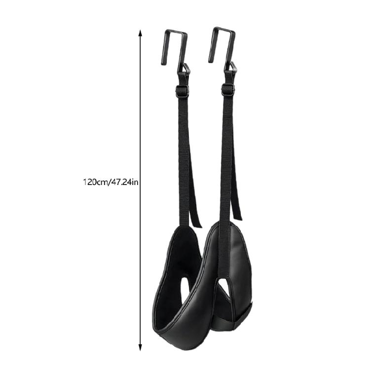Foldable Over-Door Neck Tractions Slings with Fabric Head-and-Chin Cradles, Two Hook, and Adjustable Hanging Rope