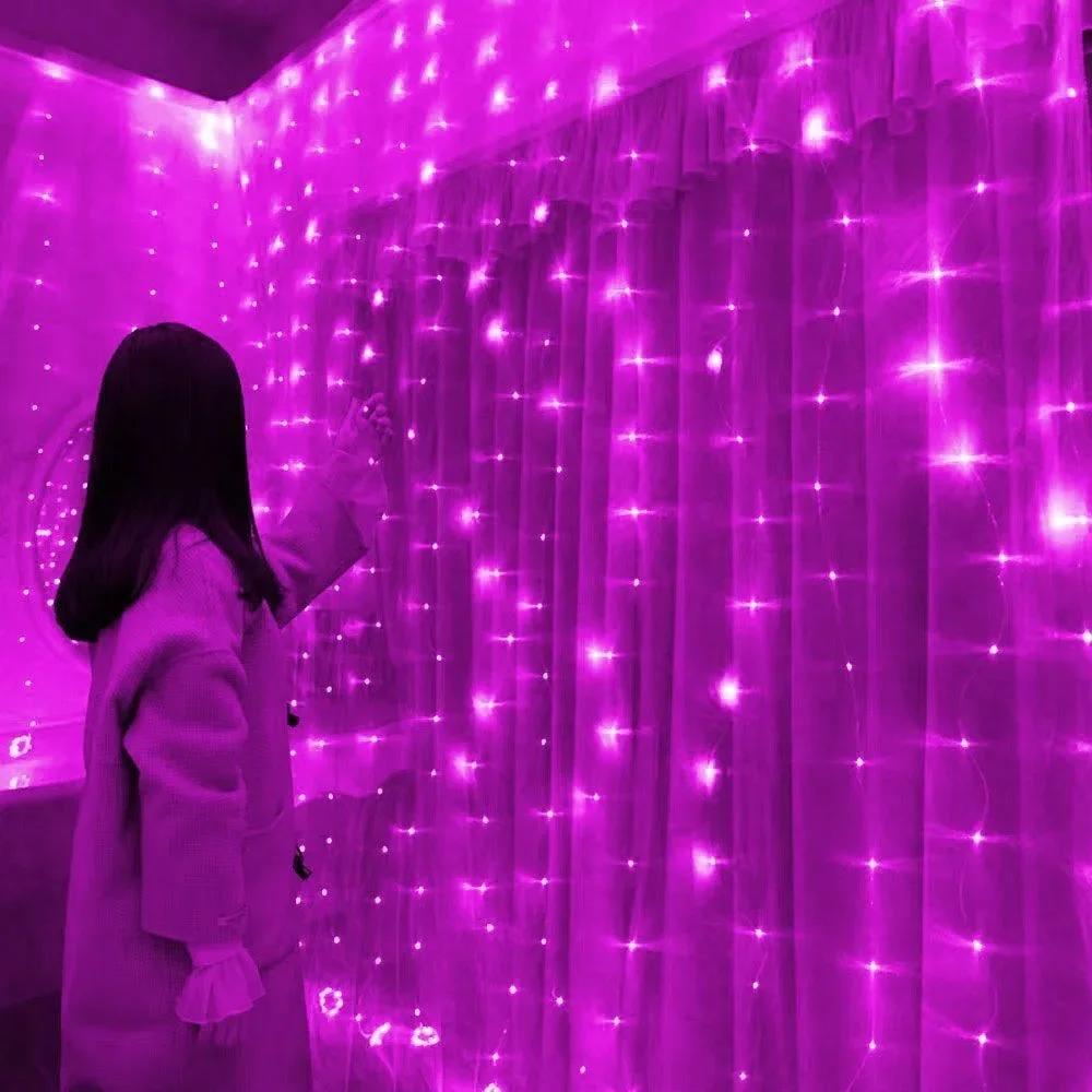 Светодиодные занавески 6м/3м USB Теплые сказочные гирлянды Праздничное освещение Оконная лампа для дома, спальни, свадьбы, Рождества, украшения