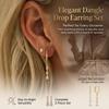 Gold Plated Diamond Earrings Set Dangle Design Lightweight For Daily Wear