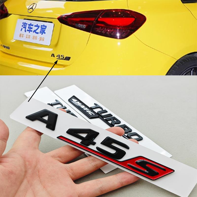 3D ABS Sticker Car Logo A35 A45 A45S Letter Rear Trunk Emblem Nameplate For Mercedes Benz A Class A35 A45 A45S W177 W176 V177 AN1 b18
