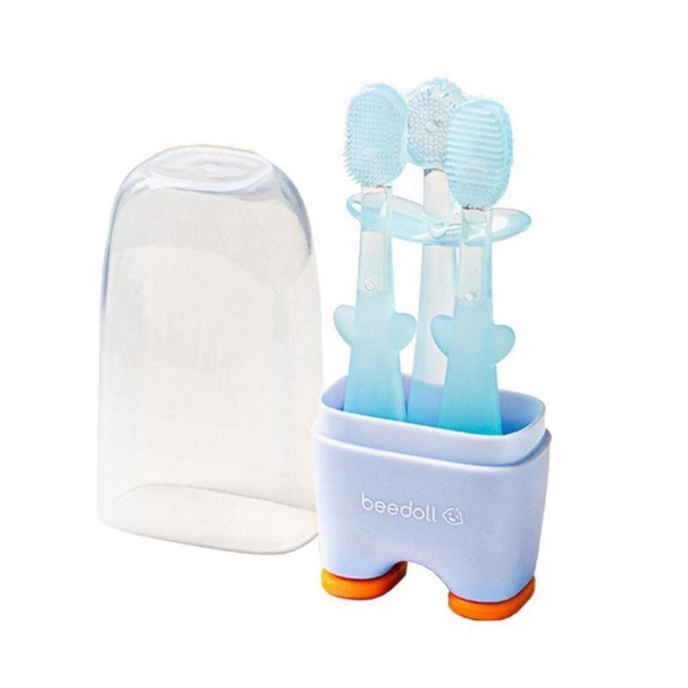 PP Детская силиконовая зубная щетка для чистки языка Щетка для языка Новая детская зубная щетка Детская