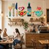 8PCS/SET Wood Wall Art Decals Self-adhesive Coffee Cup Wall Sticker  Kitchen