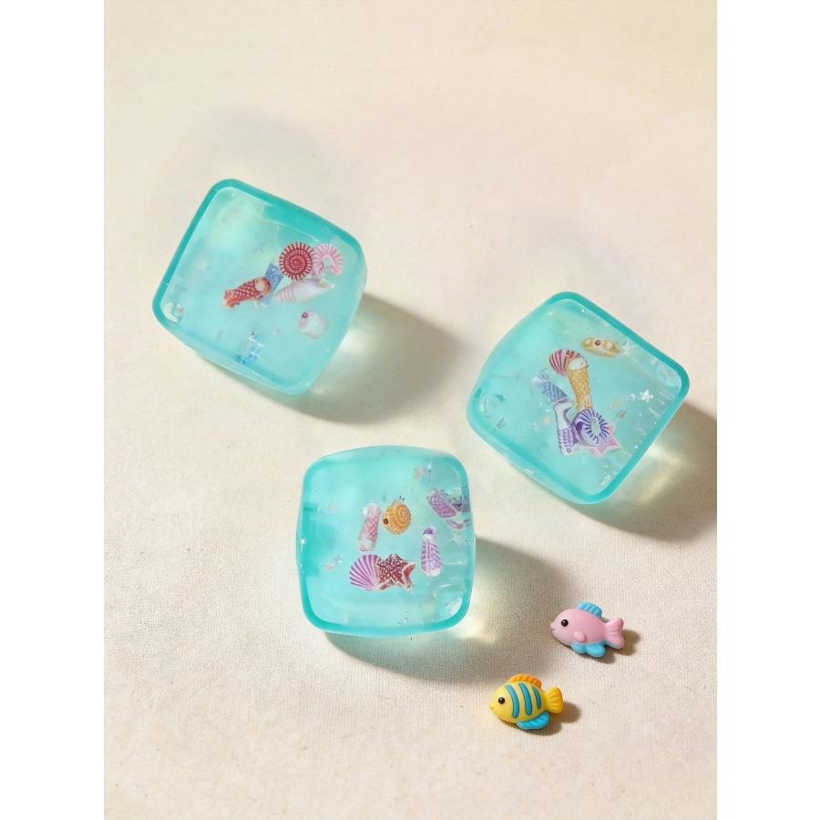 Ocean Themed Sensory Decompression Magic Cube Decorated With Cartoon Seashells Conches Schools Of Fish