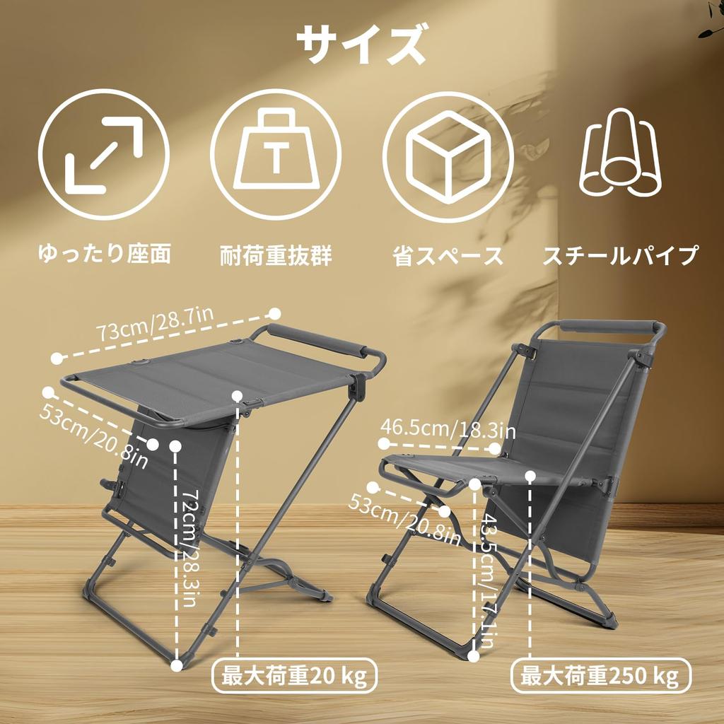 NewB Folding Camping Table Desk Height 70 Outdoor Portable Chair Lightweight High Veranda Chair Compact Kermit Portable Side Desk Side Table Foldable