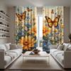 2 шт. HD садовые ромашки бабочки декоративные занавески Желтые галстуки цифровая печать занавески Домашний декор стиль Декоративная гостиная