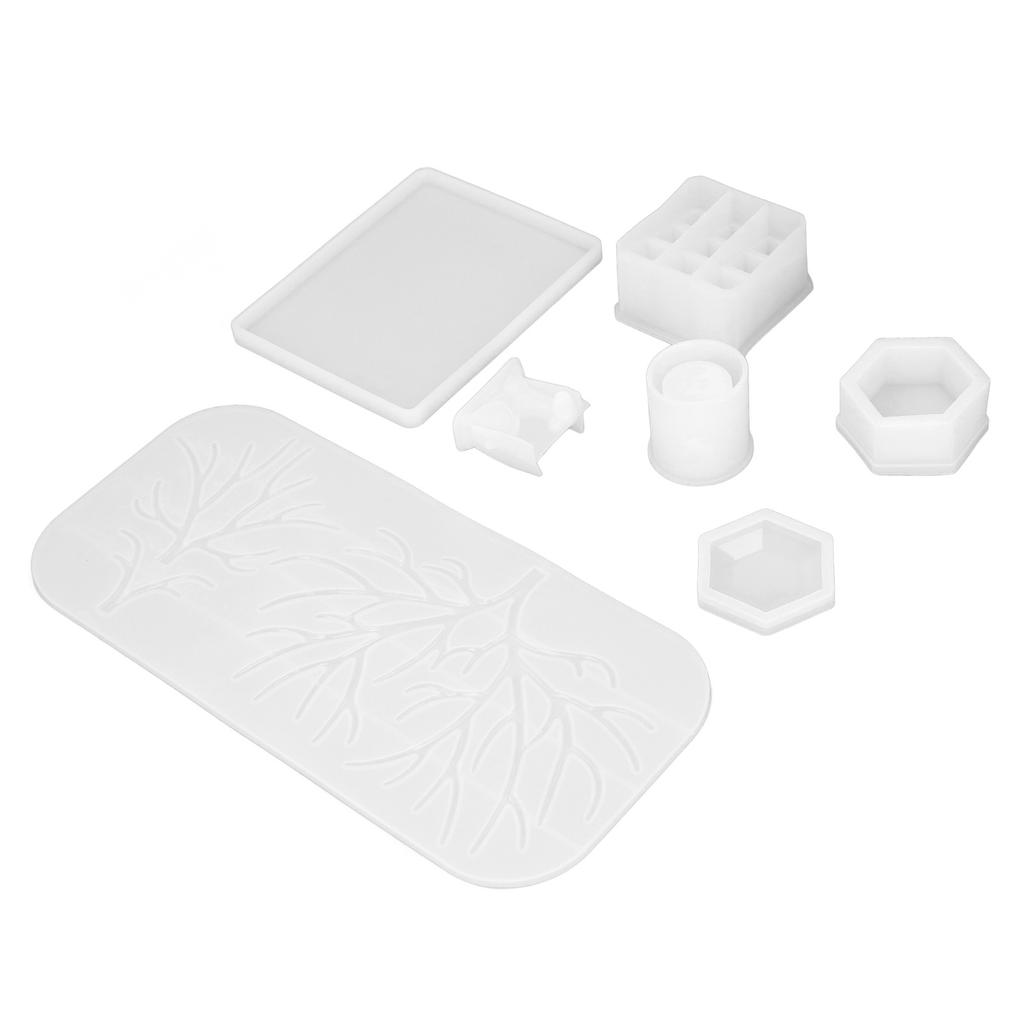 7PCS DIY Crystal Epoxy Resin Molds Deer Shaped Makeup Jewelry Display Tray Silicone Mould