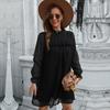 Solid Jacquard Short Women Casual High Waist Butterfly Sleeve Spring Summer Mini Dress A Line Dress