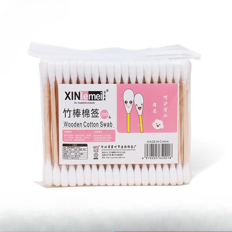 Маленькие ватные палочки одноразовые двусторонние бамбуковые и деревянные палочки палочки для чистки ушей большие круглые коробки