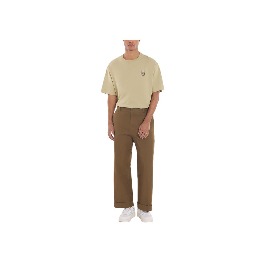 Maison Kitsune Plain Knit Cotton Crew Neck Short Sleeve T-Shirt Men Tops Canvas LM00107KJ0119-P357