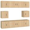 8 piece TV cabinet set in Sonoma oak effect particleboard