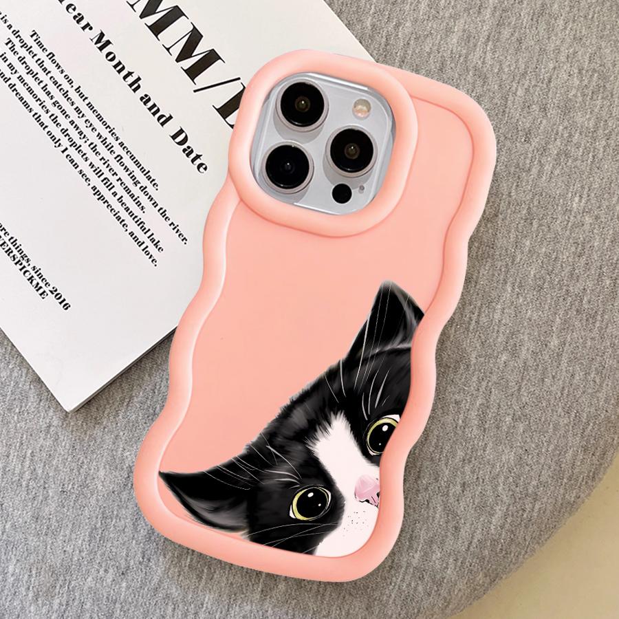 Милый Чехол-Крышка с Рисунком Кота для iPhone XR 12 15 Plus 14 11 8 16 Pro Max 17 Air 13