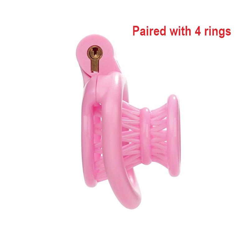 2025 New Male Negative Chastity Cage 4 Colors Cock Cage Abstinence Control Sissy Penis Lock with 4 Size Rings Adult Products