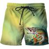 Carp Fish Graphic Beach Shorts Men 3D Swimming Board Shorts Beach Running Shorts Summer Surfing Beach Casual Loose Pants