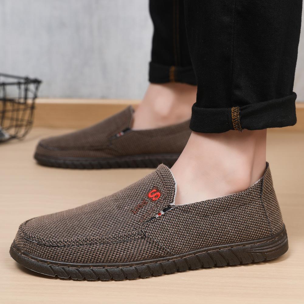 Весна 2025 новая мужская повседневная обувь льняная дышащая повседневная спортивная обувь легкая и удобная мужская обувь