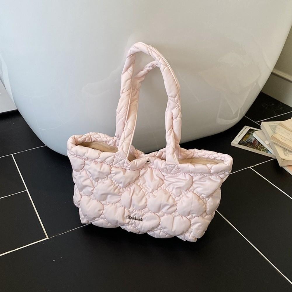 Корейская стеганая сумка-сердце однотонная женская сумочка модная дутая сумка-тоут сумки под мышкой