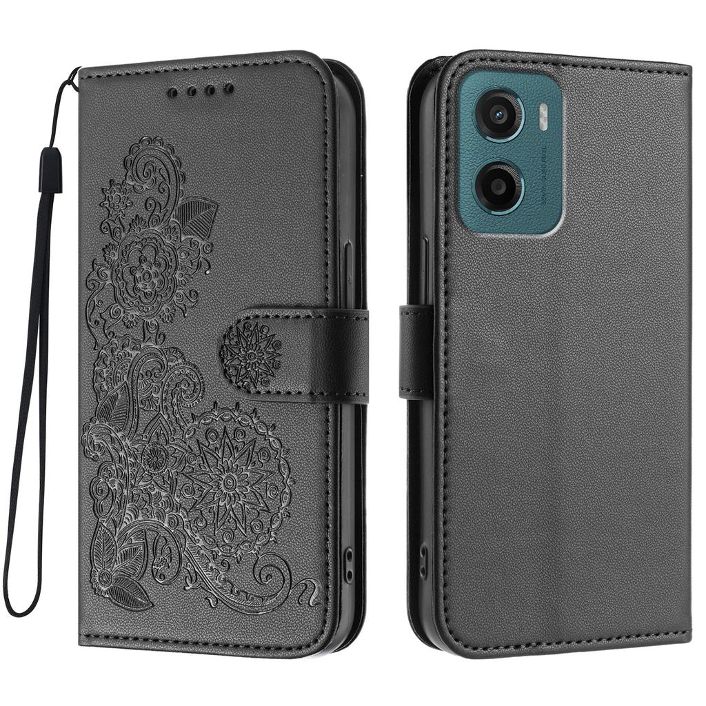 For Motorola Moto E15 4G/Motorola Moto G05 4G Phone Cases Mandala Flower Leather Wallet Mobile Cover with Strap