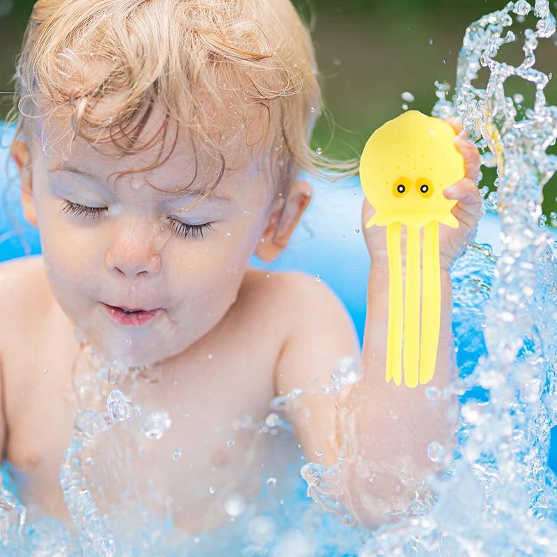 4 цвета милые детские игрушки для ванны с выдавливанием, мячик для снятия стресса, плавающий, впитывающий воду, осьминог, игрушка для игры в воде, для праздничных подарков