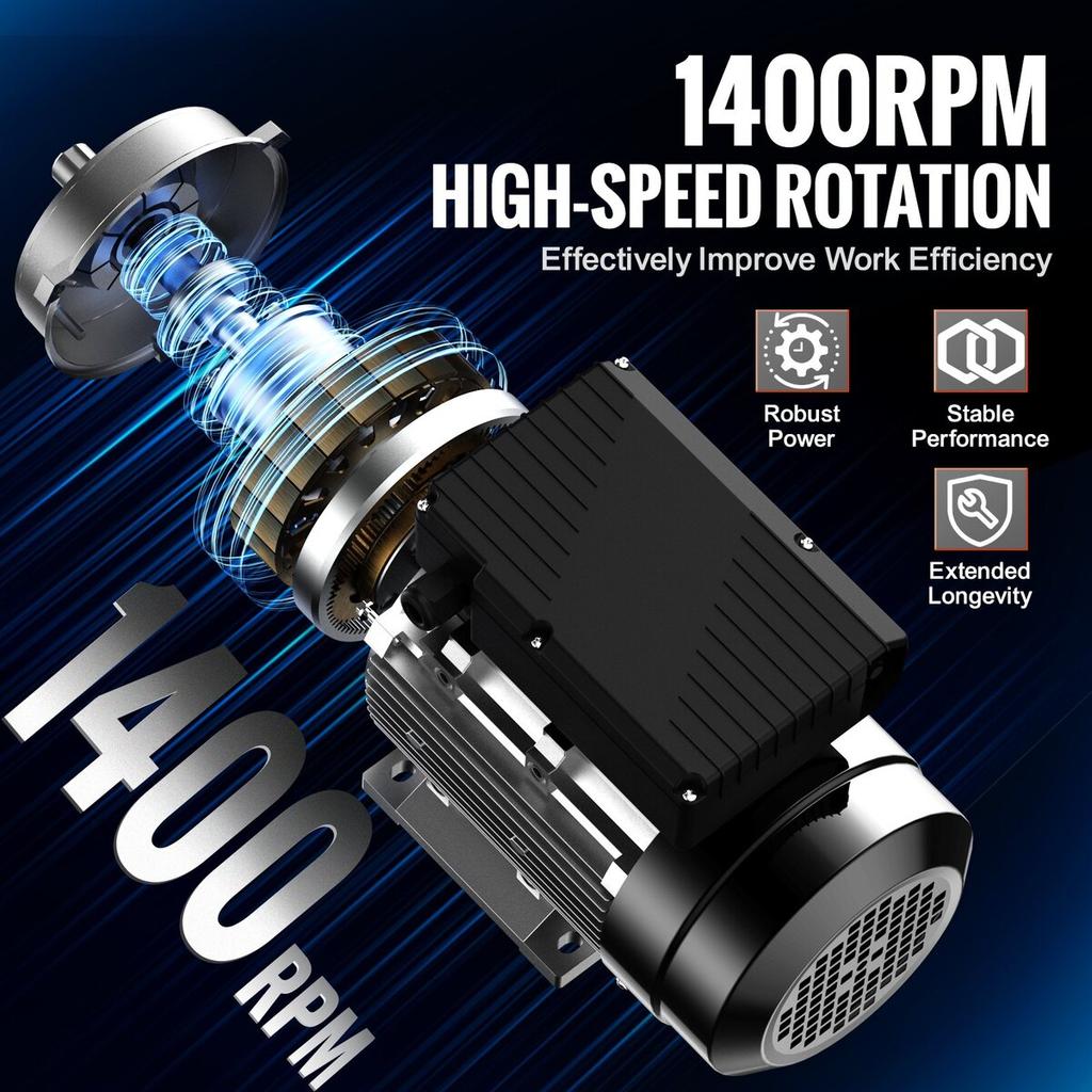 0.75KW Electric Motor 1400RPM AC 220~240V 5.45A 1-Phase 19mm Keyed Shaft