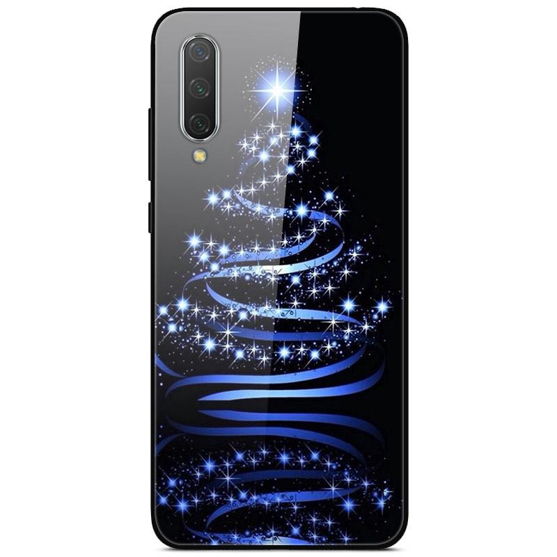 New Year Christmas Case For Xiaomi Mi 9 Lite CC9 CC9E A3 9T SE Tempered Glass Hard Cover For Redmi Note 8T 8 7 K20 Pro Bumper