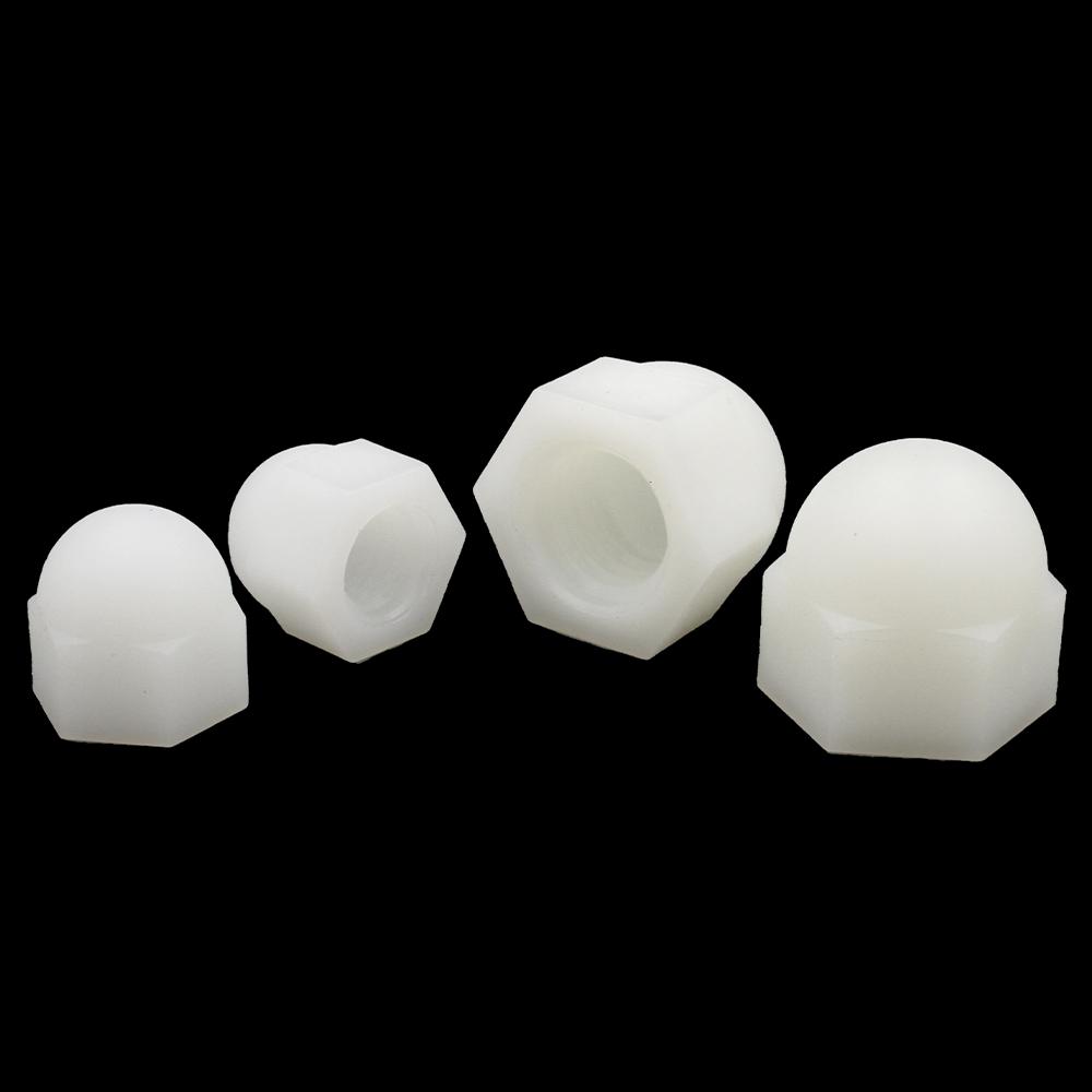 2-50pcs M3 M4 M5 M6 M8 M10 M12 M14 M16 M18 M20 Black/ White Plastic Nylon Acorn Cap Dome Nuts Hexagon Hex Nut for Insulation USE