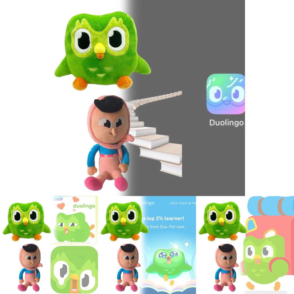 Мягкая игрушка Duolingo «Зеленая сова» для детей, изучающих языки, и в качестве подарка.