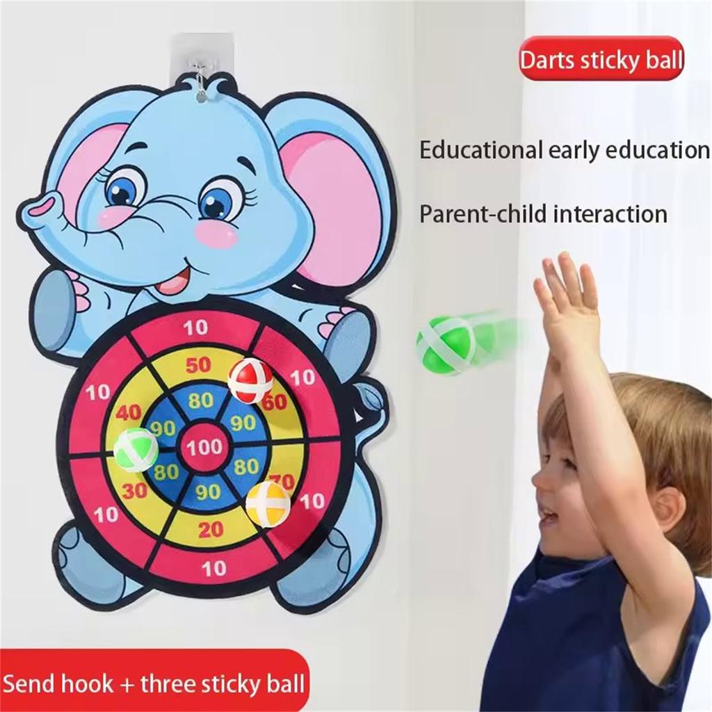 Настольная игра «Дартс» с животными, 6 липкими шариками, развивающие игрушки для занятий спортом в помещении для детей 2, 3, 4, 5, 6 лет