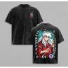Manga Inuyasha Printed Tee Men Women Short Sleeve Clothing Washed Cotton T-shirt Vintage Casual T Shirt Harajuku Male Tshirt