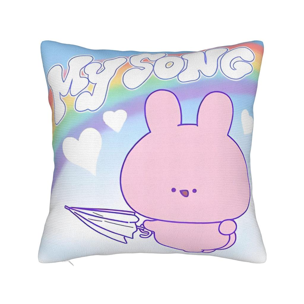 Asamimichaan Asleep Cartoon Square Pillow Case Cute Asamimi Cushion Covers Awesome Polyester Decorative Pillowcover For Home 18"