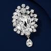 Брошь из искусственного хрусталя, блестящая инкрустация стразами, брошь, булавка, тренд, элегантный вечерний ювелирный аксессуар